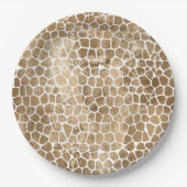 Assiettes En Carton Impression de girafe en or (Devant)