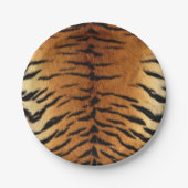 Assiettes En Carton Impression de la peau de tigre (Devant)