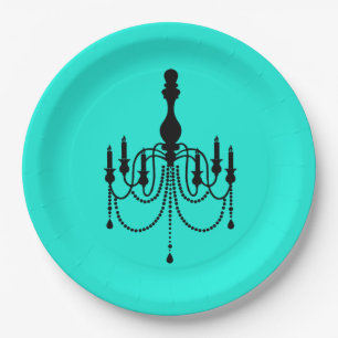 Assiettes En Carton Impression de lustre turquoise