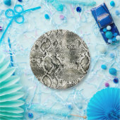 Assiettes En Carton Impression de serpent blanc (Fête)