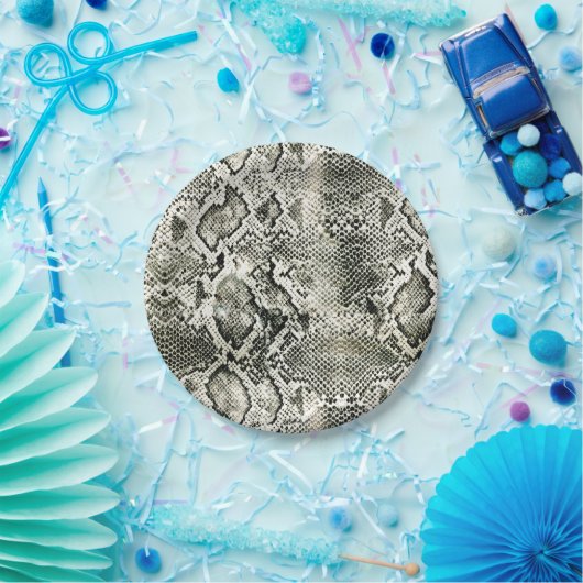 Assiettes En Carton Impression de serpent blanc (Fête)