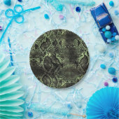 Assiettes En Carton Impression de serpent vert (Fête)