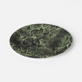 Assiettes En Carton Impression de serpent vert (Angle)