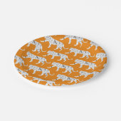 Assiettes En Carton Impression de tigre orange (Angle)