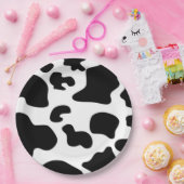 Assiettes En Carton Impression de vache noire et blanche (Fête)
