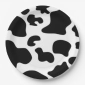 Assiettes En Carton Impression de vache noire et blanche (Devant)