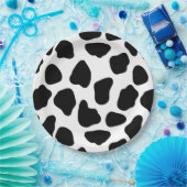 Assiettes En Carton Impression de vache noire et blanche (Fête)