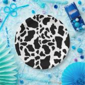 Assiettes En Carton Impression de vache noire et blanche (Fête)