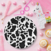 Assiettes En Carton Impression de vache noire et blanche (Fête)