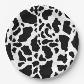 Assiettes En Carton Impression de vache noire et blanche (Devant)