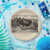 Assiettes En Carton Impression du 19e siècle Holstein heifer (Fête)