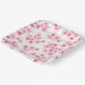 Assiettes En Carton Impression Fleurs en Fleur  (Angulaire)