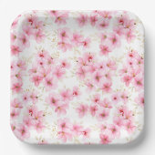 Assiettes En Carton Impression Fleurs en Fleur  (Recto)