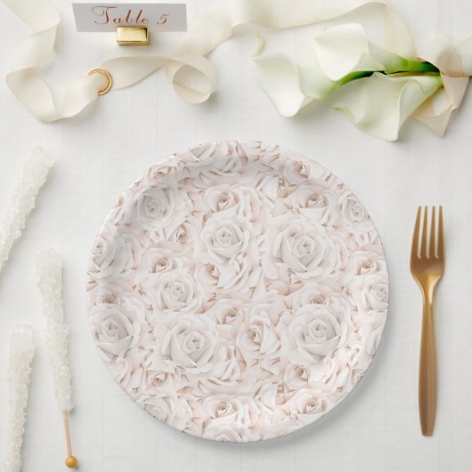 Assiettes En Carton Impression florale (Mariage)