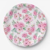 Assiettes En Carton Impression florale (Devant)