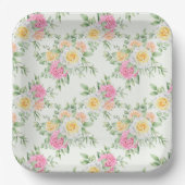 Assiettes En Carton Impression florale  (Recto)