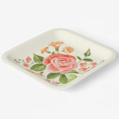 Assiettes En Carton Impression florale  (Angulaire)