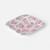 Assiettes En Carton Impression florale  (Angulaire)