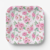 Assiettes En Carton Impression florale  (Recto)