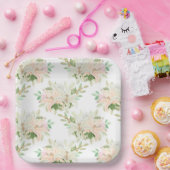 Assiettes En Carton Impression florale  (Fête)