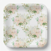 Assiettes En Carton Impression florale  (Recto)