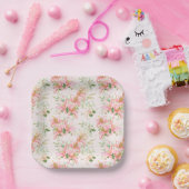 Assiettes En Carton Impression florale  (Fête)