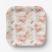 Assiettes En Carton Impression florale  (Recto)