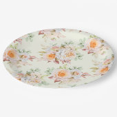 Assiettes En Carton Impression florale (Angle)