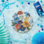 Assiettes En Carton Impression florale d'aquarelle de printemps (Fête)
