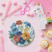 Assiettes En Carton Impression florale d'aquarelle de printemps (Fête)