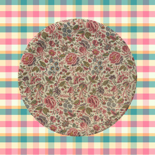 Assiettes En Carton Impression florale vintage colorée