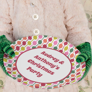 Assiettes En Carton Impression géométrique rétro 1970 Noël à motifs