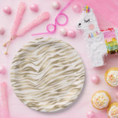 Assiettes En Carton Impression Gold Zebra (Fête)