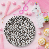 Assiettes En Carton Impression Léopard Blanc (Fête)