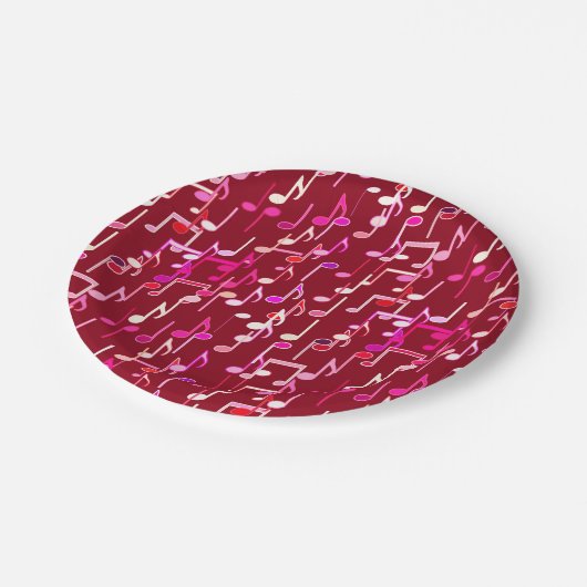 Assiettes En Carton Impression musicale - bordeaux, multi (Angle)