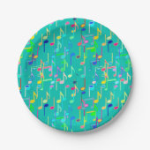 Assiettes En Carton Impression musicale - turquoise, multi (Devant)