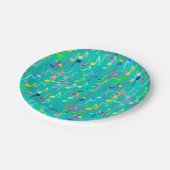 Assiettes En Carton Impression musicale - turquoise, multi (Angle)