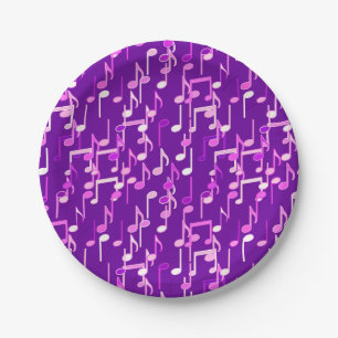 Assiettes En Carton Impression musicale - violet violet, multi