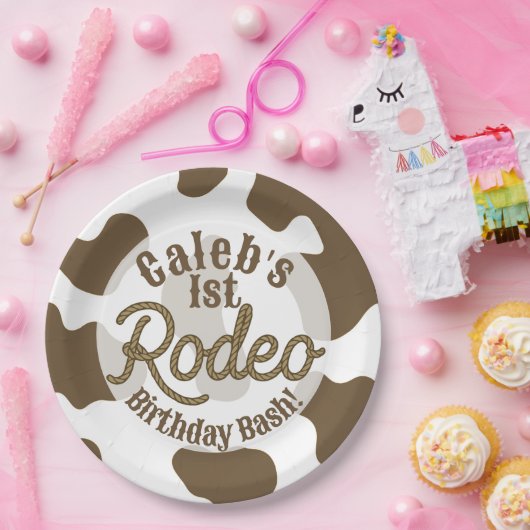 Assiettes En Carton Impression vache marron Country Western Rodeo Part (Fête)