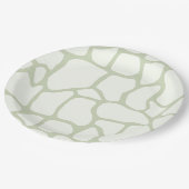 Assiettes En Carton Impression verte Giraffe (Angle)