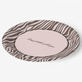 Assiettes En Carton Impression Zebra Brown Crème (Angle)