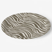 Assiettes En Carton Impression Zebra Crème Brown (Angle)
