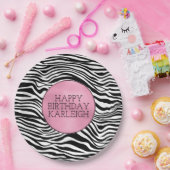 Assiettes En Carton Impression Zèbre noir et blanc (Fête)