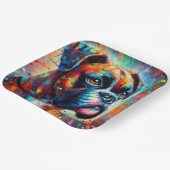 Assiettes En Carton Impressionniste Pop Art Boxer Chien Organisation (Angulaire)