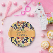 Assiettes En Carton Impressions de fourrure d'animaux de safari Couleu (Fête)