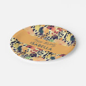 Assiettes En Carton Impressions de fourrure d'animaux de safari Couleu (Angle)