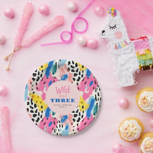 Assiettes En Carton Impressions de fourrure d'animaux de safari motif (Fête)