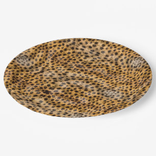 Assiettes En Carton Imprimé de fourrure de guépard exotique tendance I