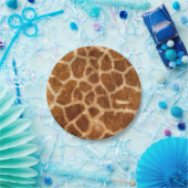 Assiettes En Carton imprimé de girafe rustique safari de mode (Fête)