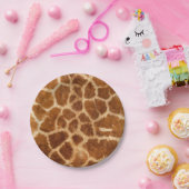 Assiettes En Carton imprimé de girafe rustique safari de mode (Fête)